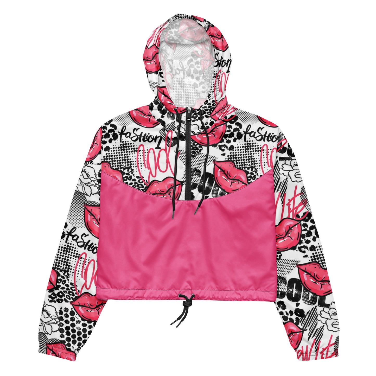 Maadish | Women’s Lips Pink cropped windbreaker